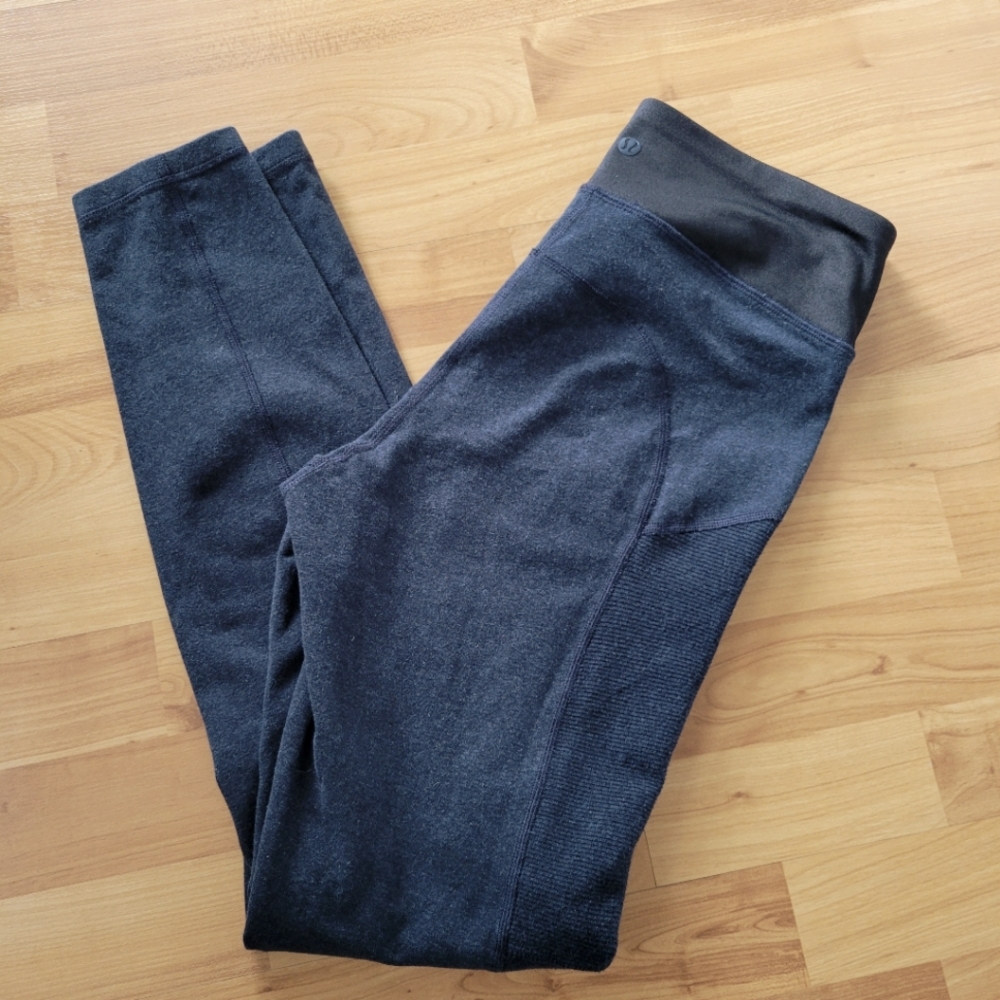 Lululemon Motivate Pants Leggings 8 Inkwell Navy Faux Jeans - Picture 8 of 12